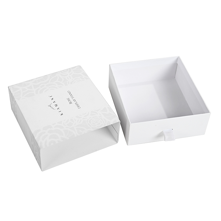 Custom Printed Logo Cardboard Paper Consumer Electronics Packaging Sliding Gift White Drawer Box