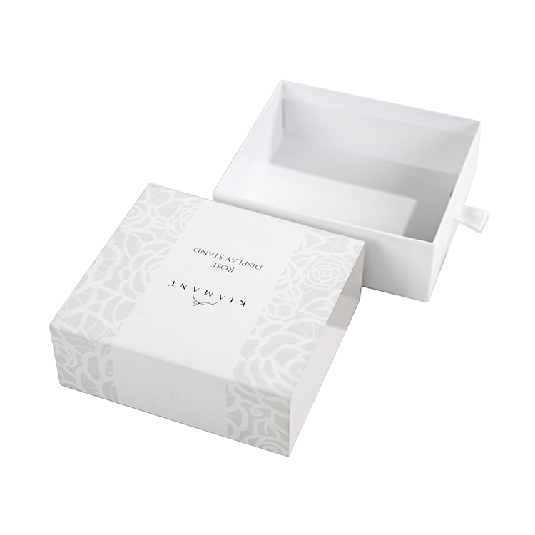 Custom Printed Logo Cardboard Paper Consumer Electronics Packaging Sliding Gift White Drawer Box
