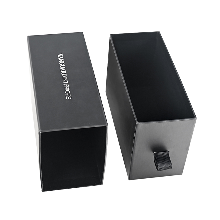 Custom Black Small Rigid Drawer Box Packaging Perfume Package Box With Slide Box