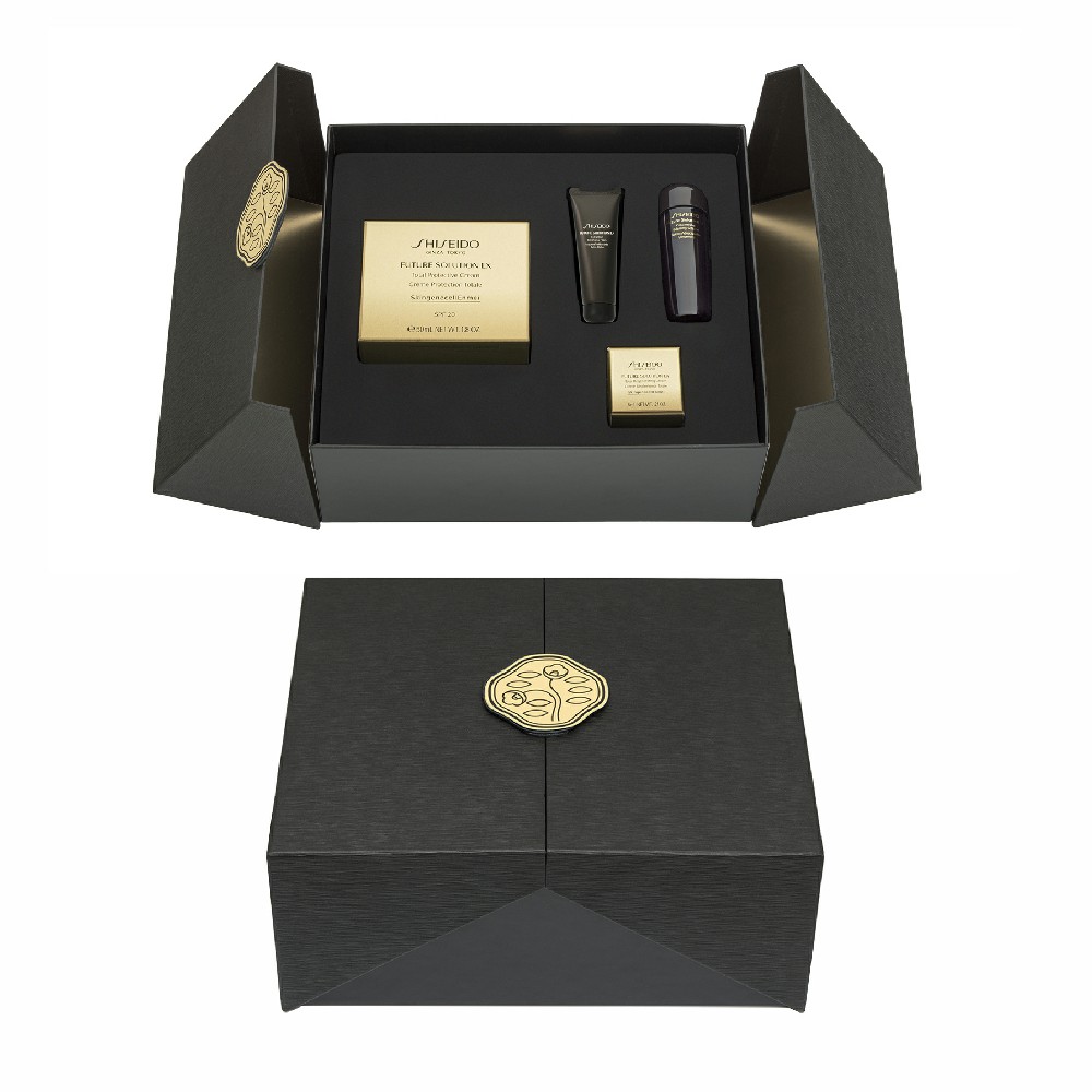 Wholesale Custom Luxury Black Double Creative Door Open Skincare Gift Set Box Custom Logo Cardboard Cosmetic Gift Set Packaging Box