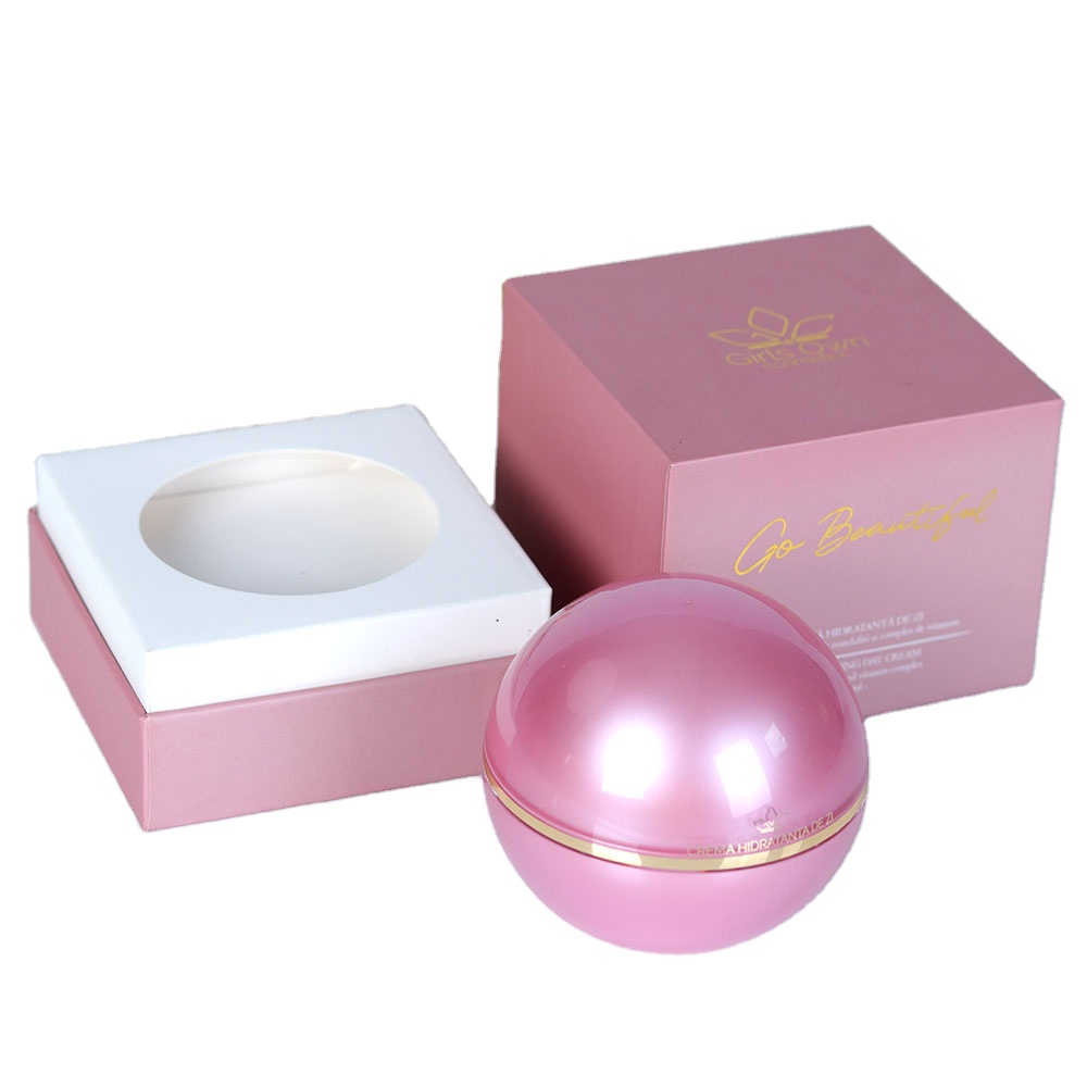 Custom Modern Novel Design Pink Luxury Face Cream Packaging Boxes Paper Girls Cosmetics Skin Cream And Lotion Gift Packaging Box