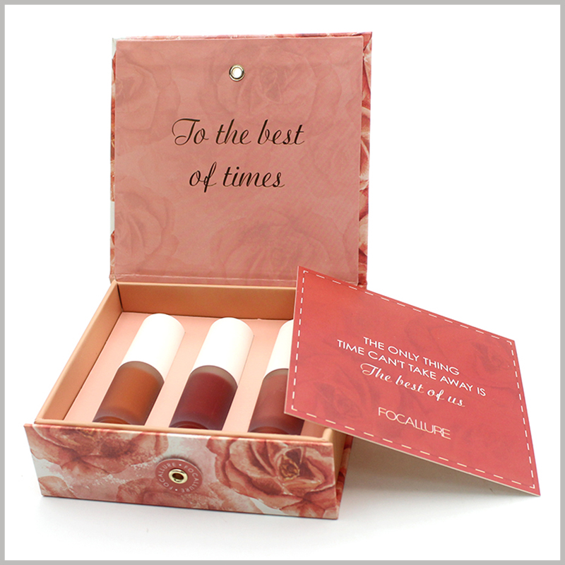 Custom Paper Compostable Box Skin Care Cream Cosmetic Packaging Gift Box Luxury Lip Gloss Set Gift Storage Box Wholesale