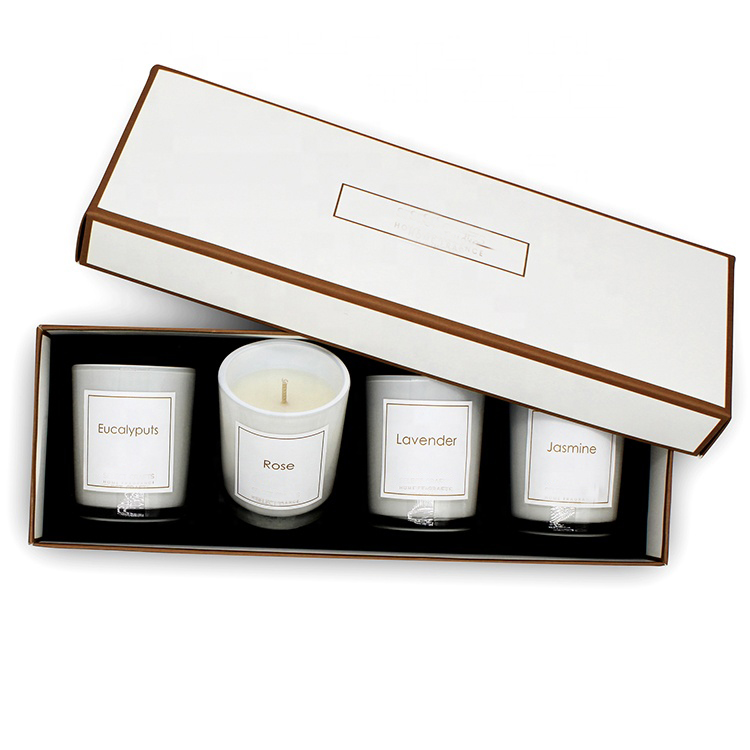 Premium 3 Jars and 4 Jars Rigid Candle Gift Packaging Set Boxes