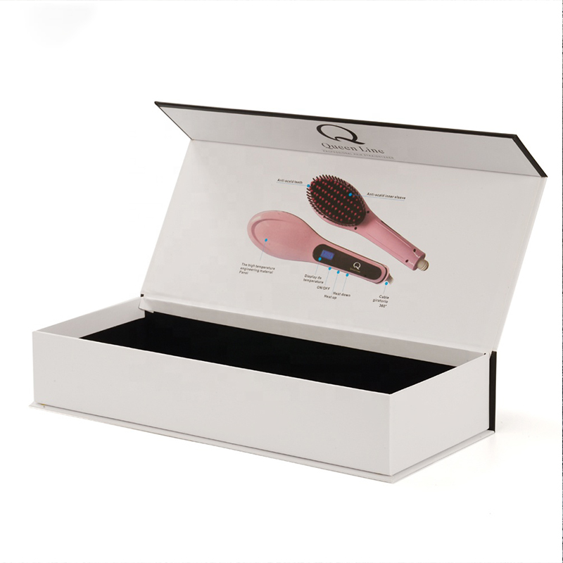 Custom Luxury Rigid Magnetic Paper Gift Box Comb Packaging Hair Brush Package Box