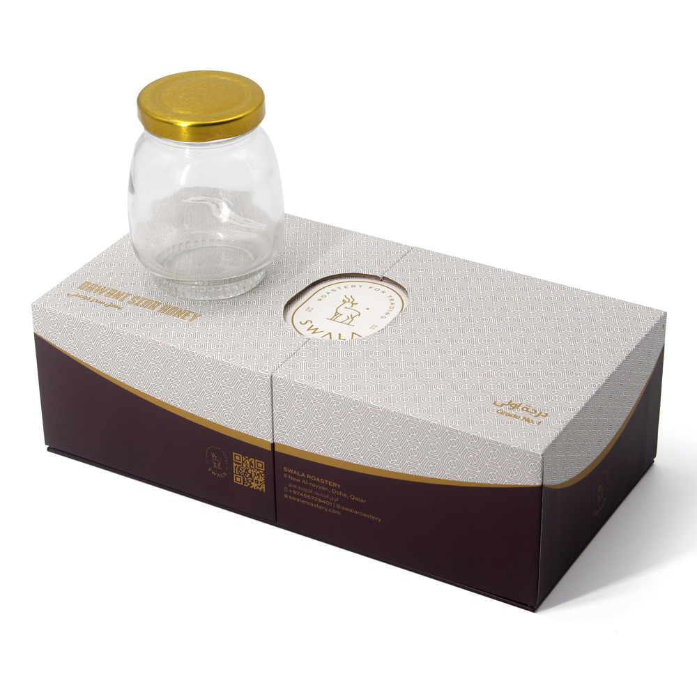 Custom Printing Empty Royal Cardboard Honey Packing Gift Box Luxury Honey Bottle Packaging Box For Honey