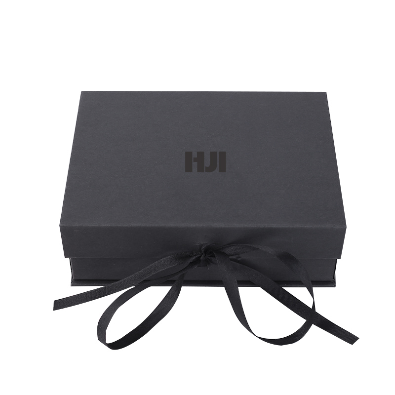 China Wholesale Custom Logo Black Magnetic Cardboard Paper Gift Wig Luxury Hair Extension Packaging Gift Box with Ribbon Closure