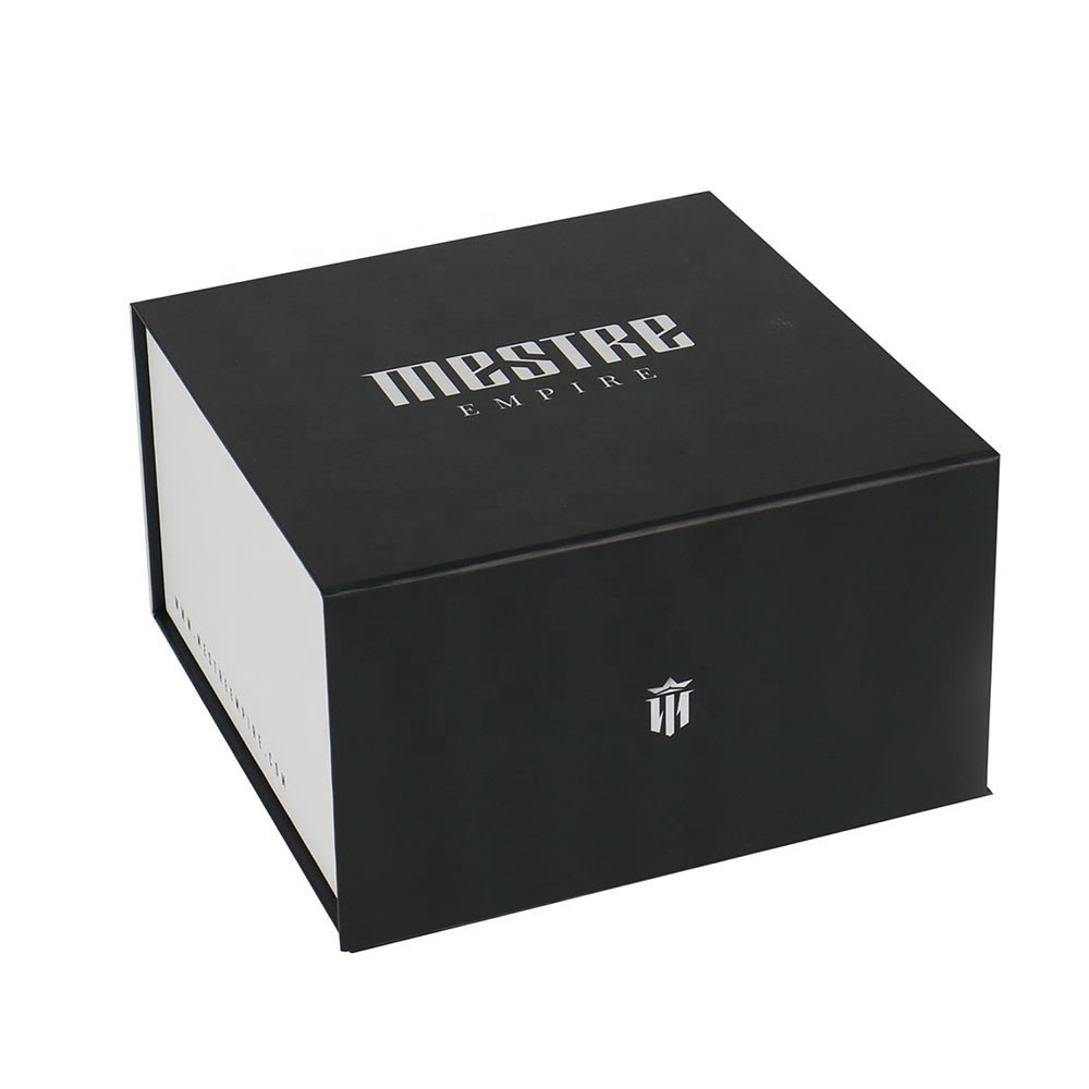Luxury Custom Black Colored Printed Square Rigid Magnet Cardboard Magnetic Cap Baseball Hat Boxes Packaging