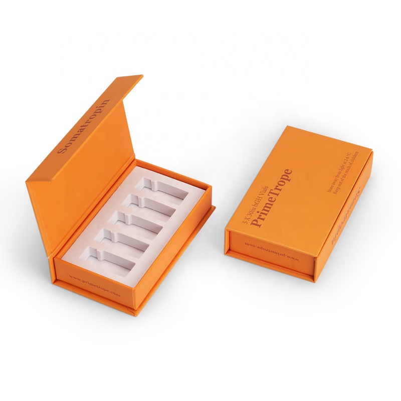 Custom Gift Box Logo Paper Packaging Cardboard Magnetic Box With Foam Insert For Vial Bottles Makeup Case Perfume Case