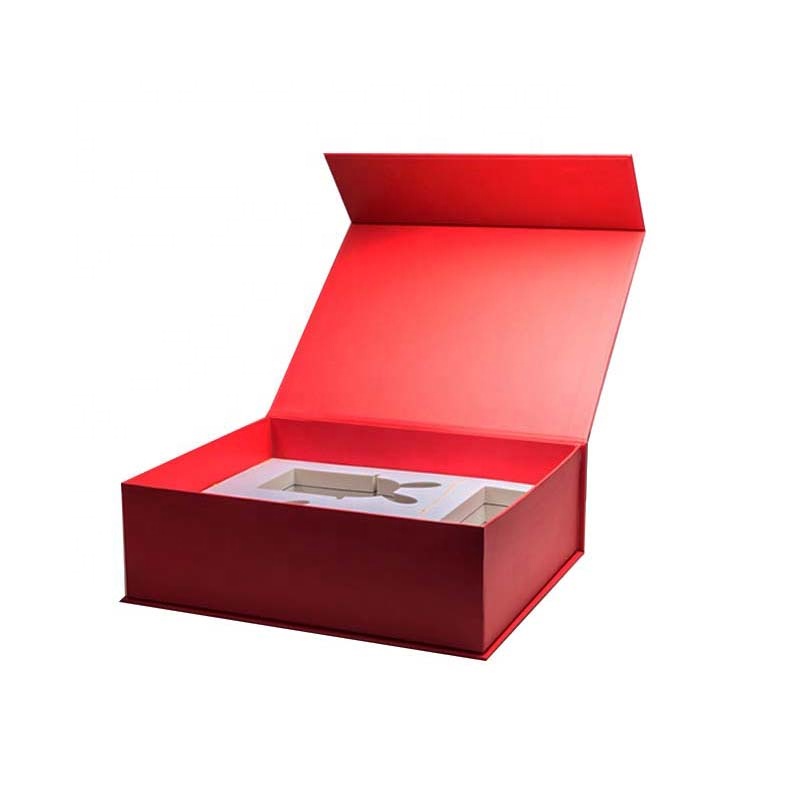 Custom Matte Red Magnetic Flip Top Rigid Usb Flash Drive Packaging Electronics Mobile Phone Headset Gift Box With Foam Insert