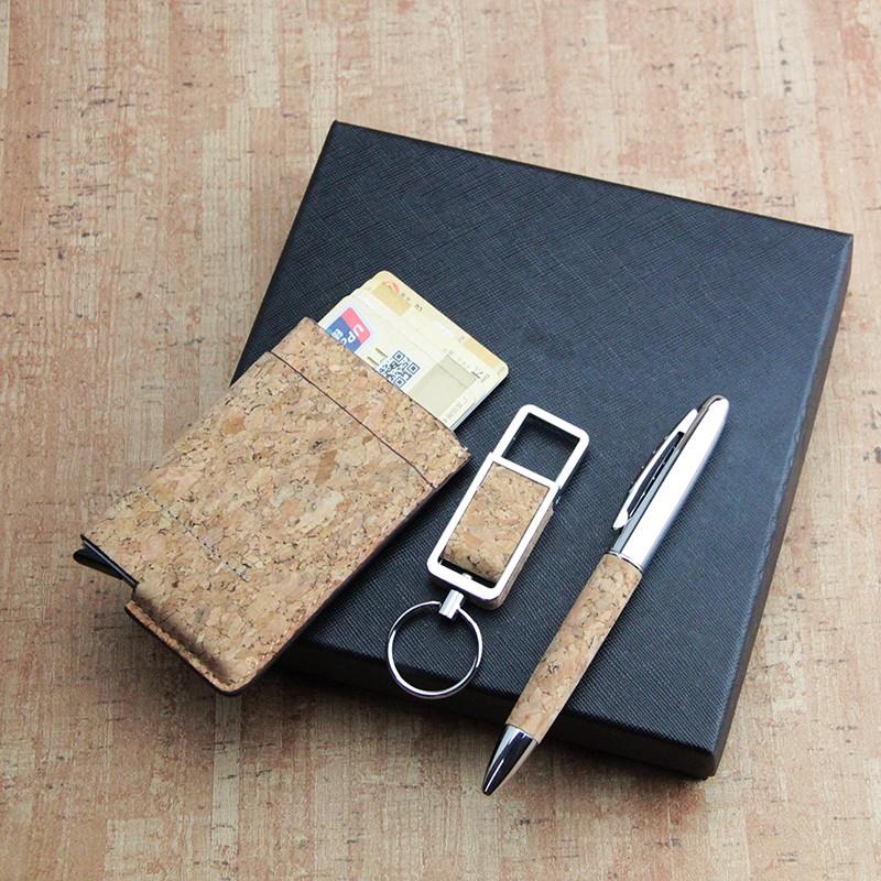 Binding Cork b5 Dairy Agenda Ball Pen Gift Set Cork Notebook Pen Set Packaging Paper Box