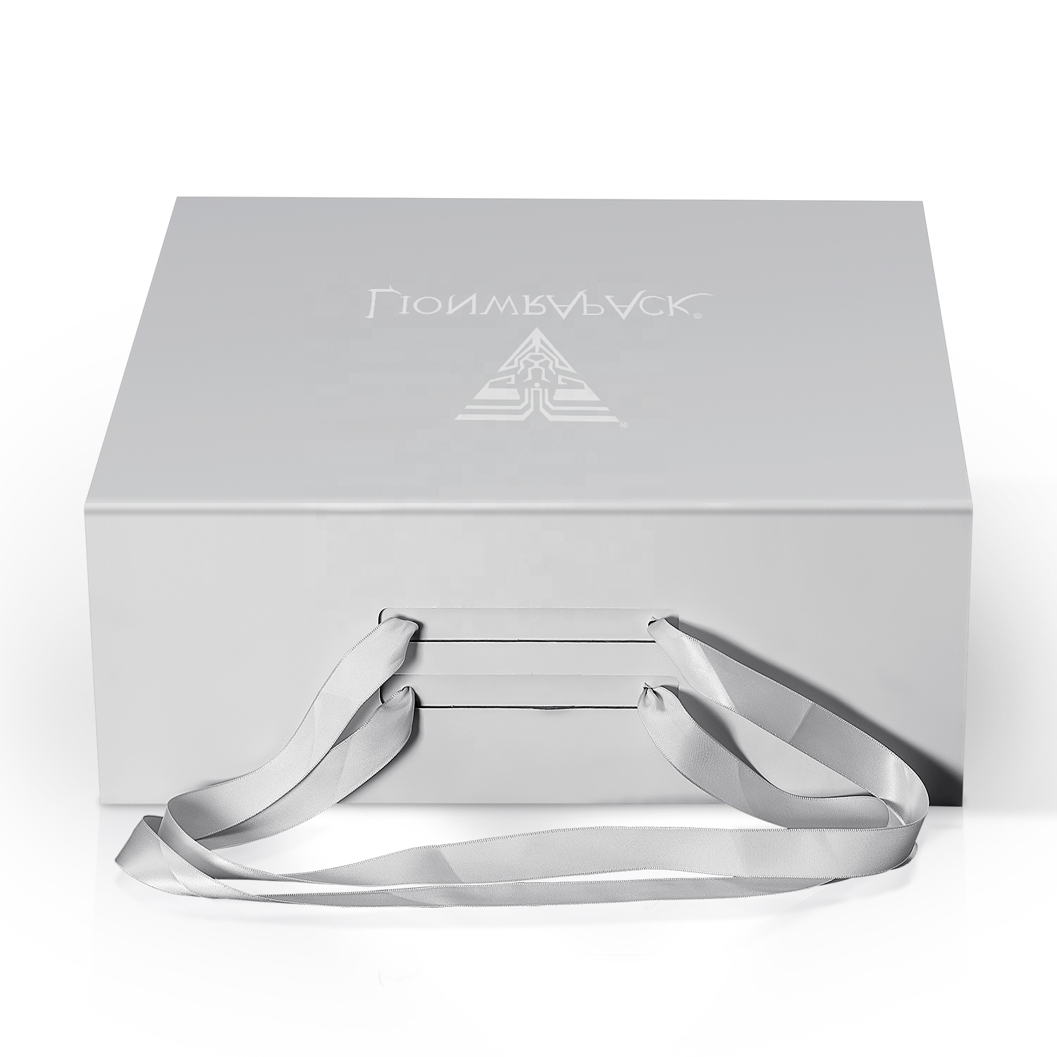 Custom Logo Luxury Grey Magnetic Handbag Shoe Women's Sleepwear Packaging Box Magnet Closure Folding Wedding Dress Paper Box