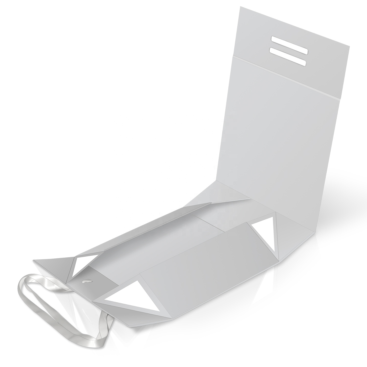 Custom Logo Luxury Grey Magnetic Handbag Shoe Women's Sleepwear Packaging Box Magnet Closure Folding Wedding Dress Paper Box
