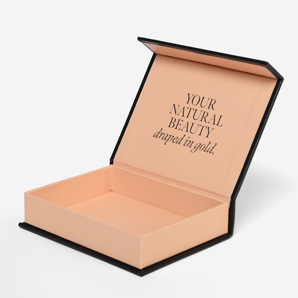 Wholesale Custom Packaging Elegant Black Small Cosmetic Box Magnetic Paper Gift Box for Skincare Packaging
