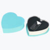 Aqua Heart-Shaped Rigid Gift Box with Silver Foil Insert Aqua Heart-Shaped Rigid Gift Box with Silver Foil Insert