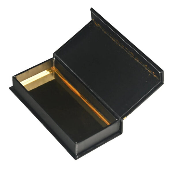 Black Gold Foil Book-Style Rigid Gift Box with Gold Tray