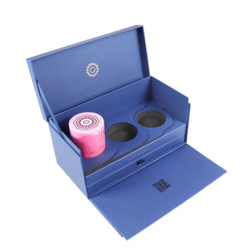 Blue Double-Layer Candle Gift Box with Foam Drawer Insert Blue Double-Layer Candle Gift Box with Foam Drawer Insert