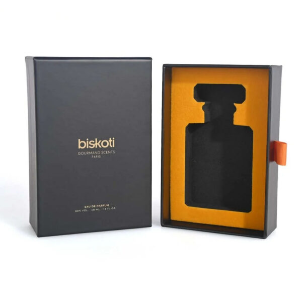 صندوق صلب مخصص للعطور باللون الأسود مزود بصينية داخلية من الفوم