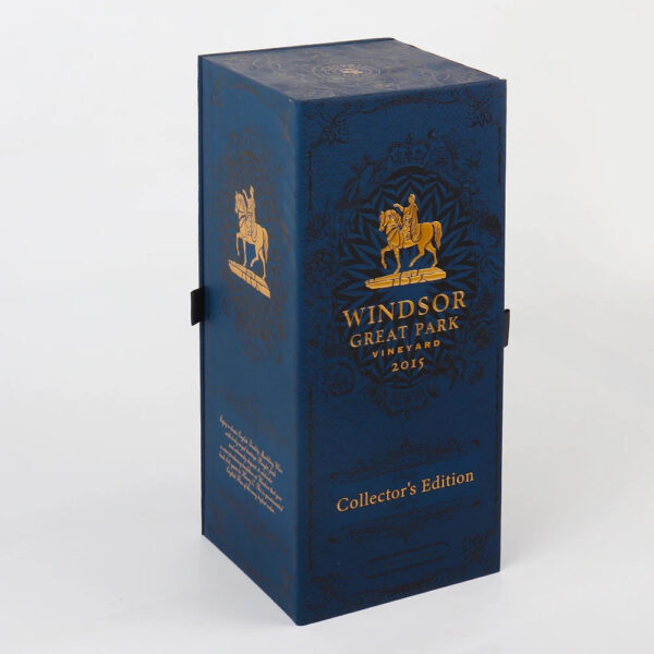 Caixa de presente de luxo personalizada para vinho, em formato de livro, com logótipo em folha de ouro