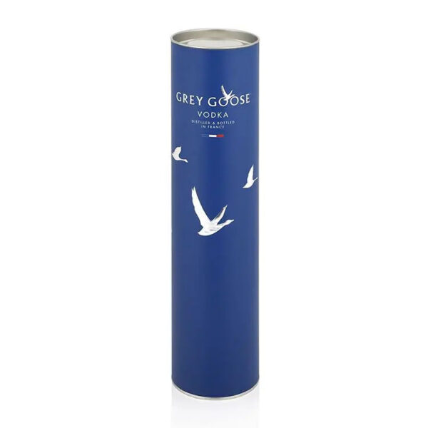 Custom Vodka Bottle Paper Tube Box with Metal Lid