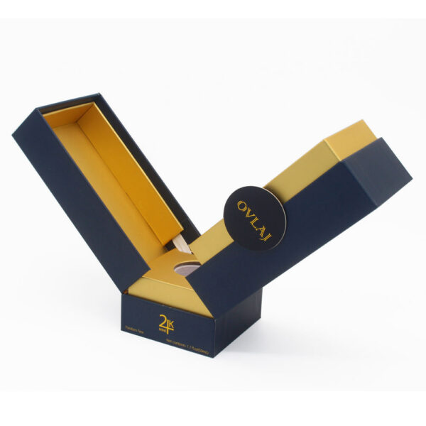 Double-Door Skincare Serum Box with Gold Insert and Logo Double-Door Skincare Serum Box with Gold Insert and Logo