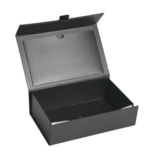 Foldable Magnetic Rigid Jewelry Box with Gold Foil Logo Foldable Magnetic Rigid Jewelry Box with Gold Foil Logo