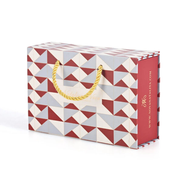 Folding Rigid Fashion Accessories Box with Gold Rope Handle