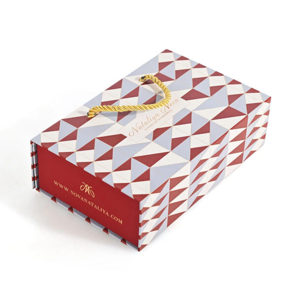 Folding Rigid Fashion Accessories Box with Gold Rope Handle
