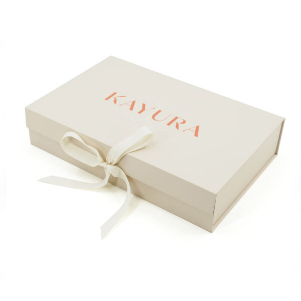 Folding Rigid Skincare Gift Box with Ribbon Tie Closure Folding Rigid Skincare Gift Box with Ribbon Tie Closure