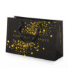 Gold Foil Printed Paper Shopping Bag with Ribbon Handles Gold Foil Printed Paper Shopping Bag with Ribbon Handles