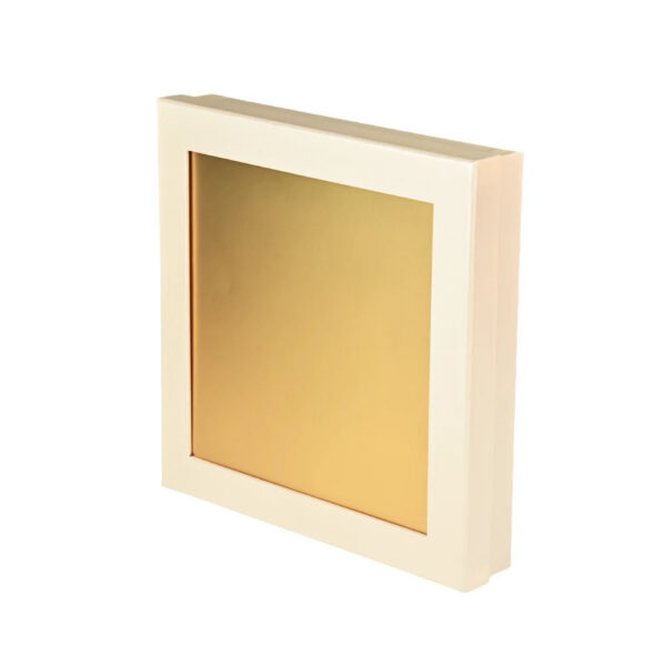 Gold Rigid Chocolate Display Box with Clear Windowed Lid