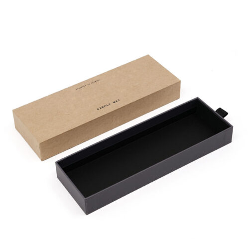 Kraft Drawer Hair Comb Packaging Box with Black Pull Tab Kraft Drawer Hair Comb Packaging Box with Black Pull Tab