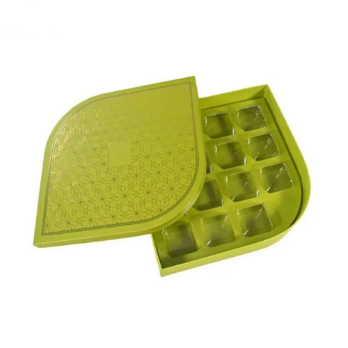 Leaf Shaped Rigid Chocolate Box with Clear Blister Tray Leaf Shaped Rigid Chocolate Box with Clear Blister Tray