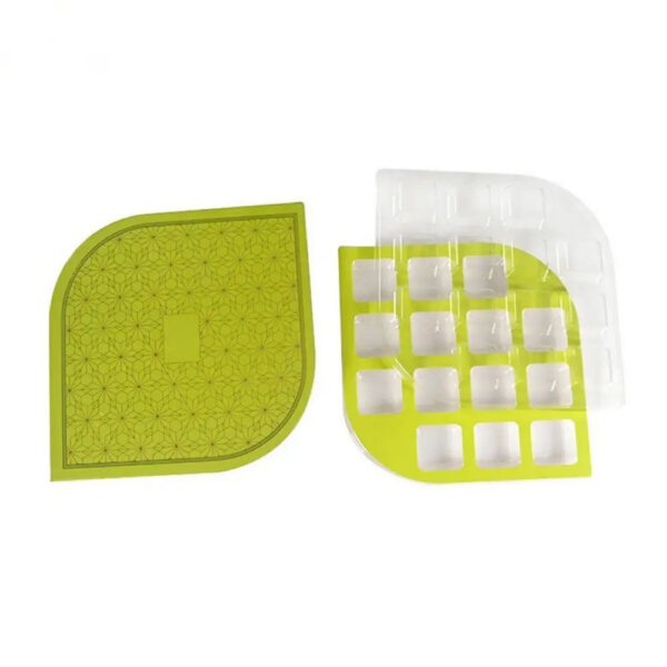 Boîte à chocolat rigide en forme de feuille avec plateau blister transparent