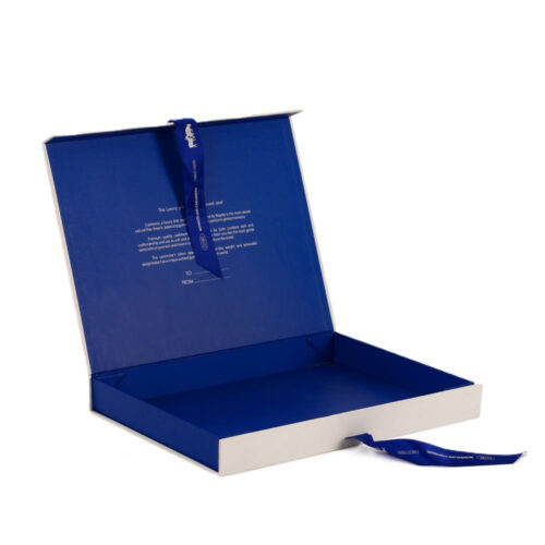 Logo Printed Cashmere Apparel Gift Box with Ribbon Closure Logo Printed Cashmere Apparel Gift Box with Ribbon Closure