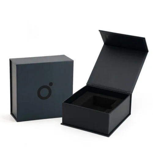 Logo Printed Rigid Magnetic Smart Ring Box with Foam Insert Logo Printed Rigid Magnetic Smart Ring Box with Foam Insert