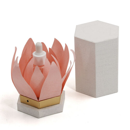 Lotus Petal Dropper Bottle Gift Box with Textured Cover