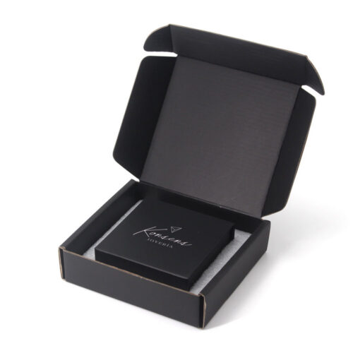 Luxury Black Jewelry Mailer Packaging Box with Foam Insert Luxury Black Jewelry Mailer Packaging Box with Foam Insert