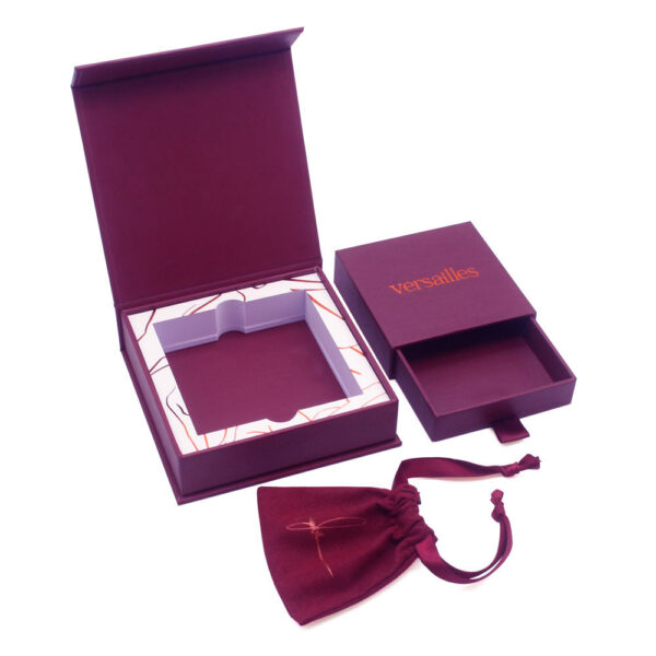 Luxuriöse Geschenkbox für Kreuzschmuck mit festem Einlagefach und Beutel-Set