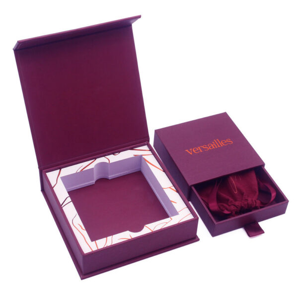 Luxuriöse Geschenkbox für Kreuzschmuck mit festem Einlagefach und Beutel-Set