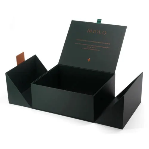 Luxury Double-Door Rigid Beauty Gift Box with Foil Logo