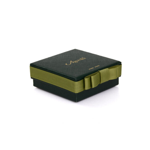 Caja de regalo rígida de lujo para joyas con cinta de grosgrain