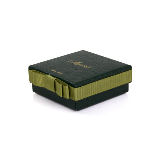 Caja de regalo rígida de lujo para joyas con cinta de grosgrain