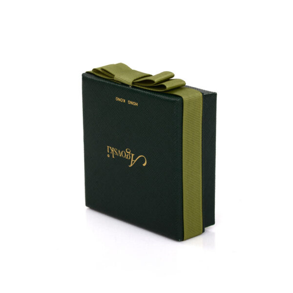 Caja de regalo rígida de lujo para joyas con cinta de grosgrain