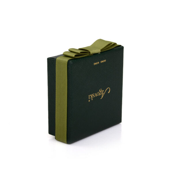 Caja de regalo rígida de lujo para joyas con cinta de grosgrain