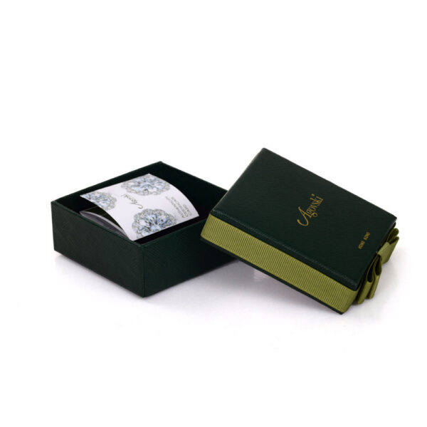 Caja de regalo rígida de lujo para joyas con cinta de grosgrain