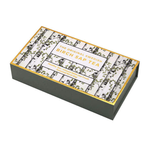 Luxury Rigid Magnetic Birch Sap Tea Tin Box with Insert