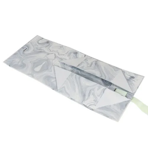 Marble Pattern Foldable Gift Box with Ribbon Tie Closure Marble Pattern Foldable Gift Box with Ribbon Tie Closure