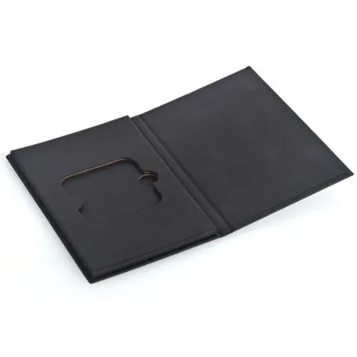 Matte Black Book Style Rigid Card Box with Cutout Insert Matte Black Book Style Rigid Card Box with Cutout Insert