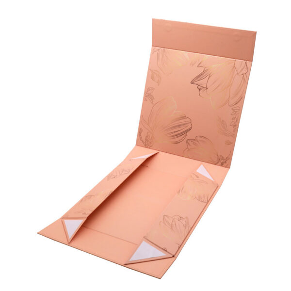 Peach Foil Printed Skincare Gift Box with Magnetic Closure