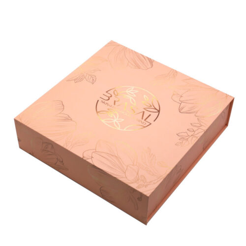 Peach Foil Printed Skincare Gift Box with Magnetic Closure Peach Foil Printed Skincare Gift Box with Magnetic Closure